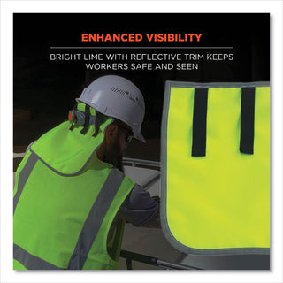 GloWear 8006 Hi-Vis Hard Hat Neck Shade, 12.25 x 10.5, Lime, Ships in 1-3 Business Days