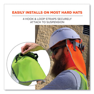 GloWear 8006 Hi-Vis Hard Hat Neck Shade, 12.25 x 10.5, Lime, Ships in 1-3 Business Days