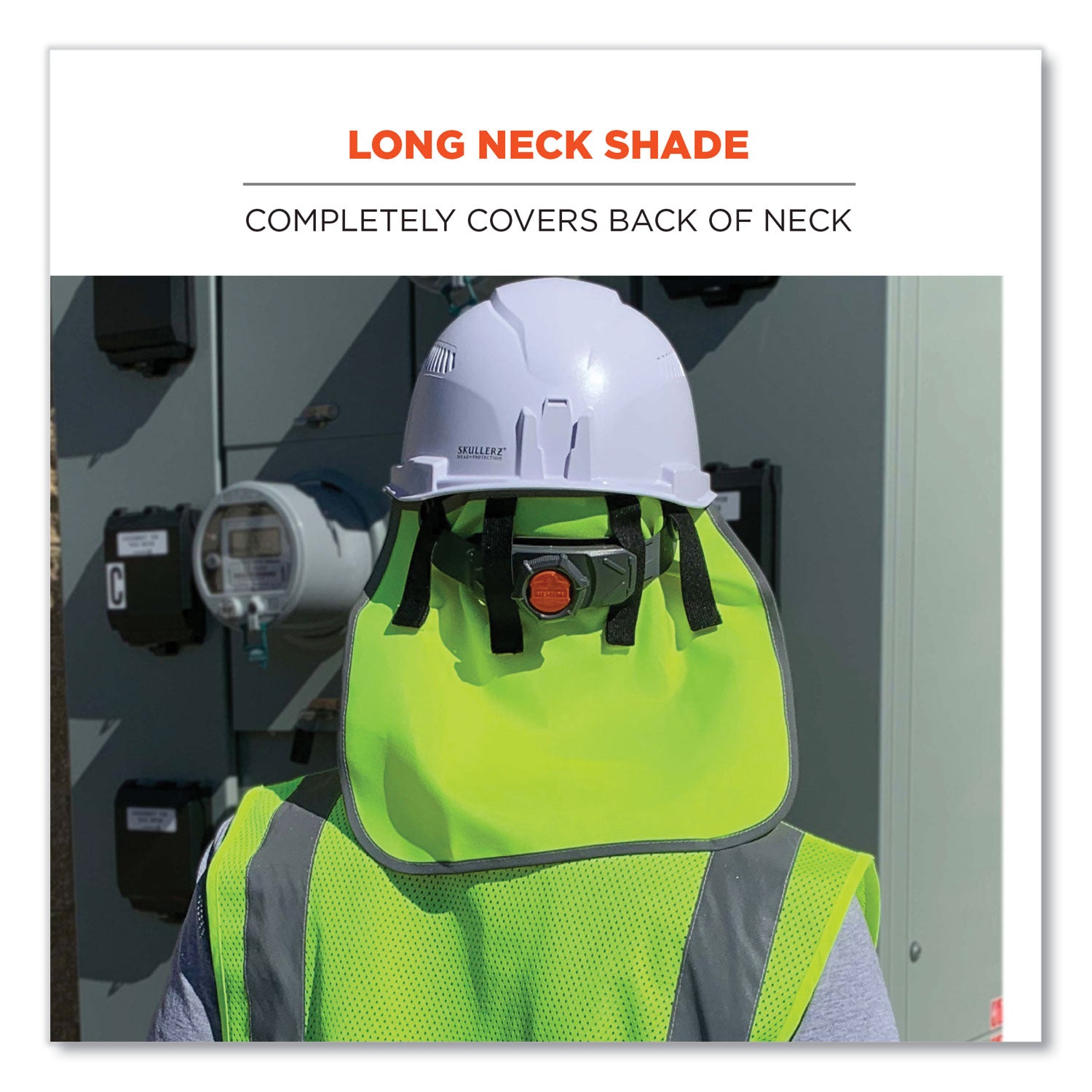 GloWear 8006 Hi-Vis Hard Hat Neck Shade, 12.25 x 10.5, Lime, Ships in 1-3 Business Days