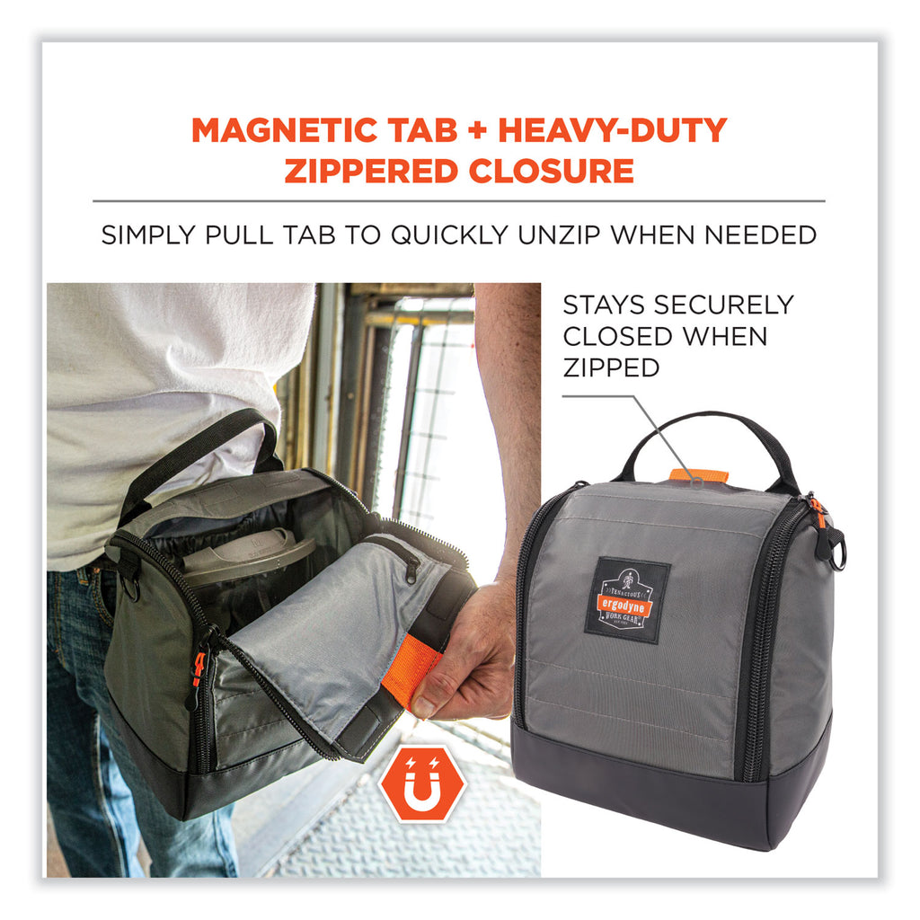 Arsenal 5185 Full Respirator Bag with Zipper Magnetic Closure, 5.5 x 9.5 x 9.5, Gray, Ships in 1-3 Business Days