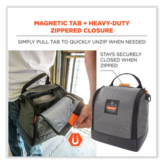 Arsenal 5185 Full Respirator Bag with Zipper Magnetic Closure, 5.5 x 9.5 x 9.5, Gray, Ships in 1-3 Business Days