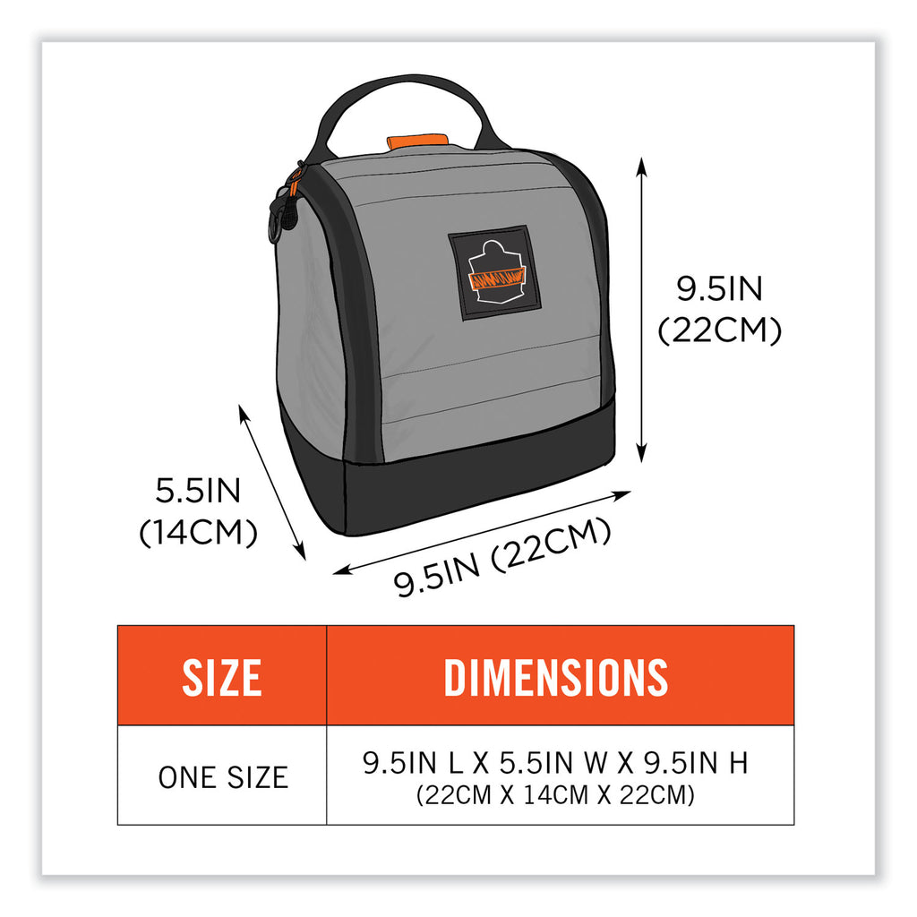 Arsenal 5185 Full Respirator Bag with Zipper Magnetic Closure, 5.5 x 9.5 x 9.5, Gray, Ships in 1-3 Business Days