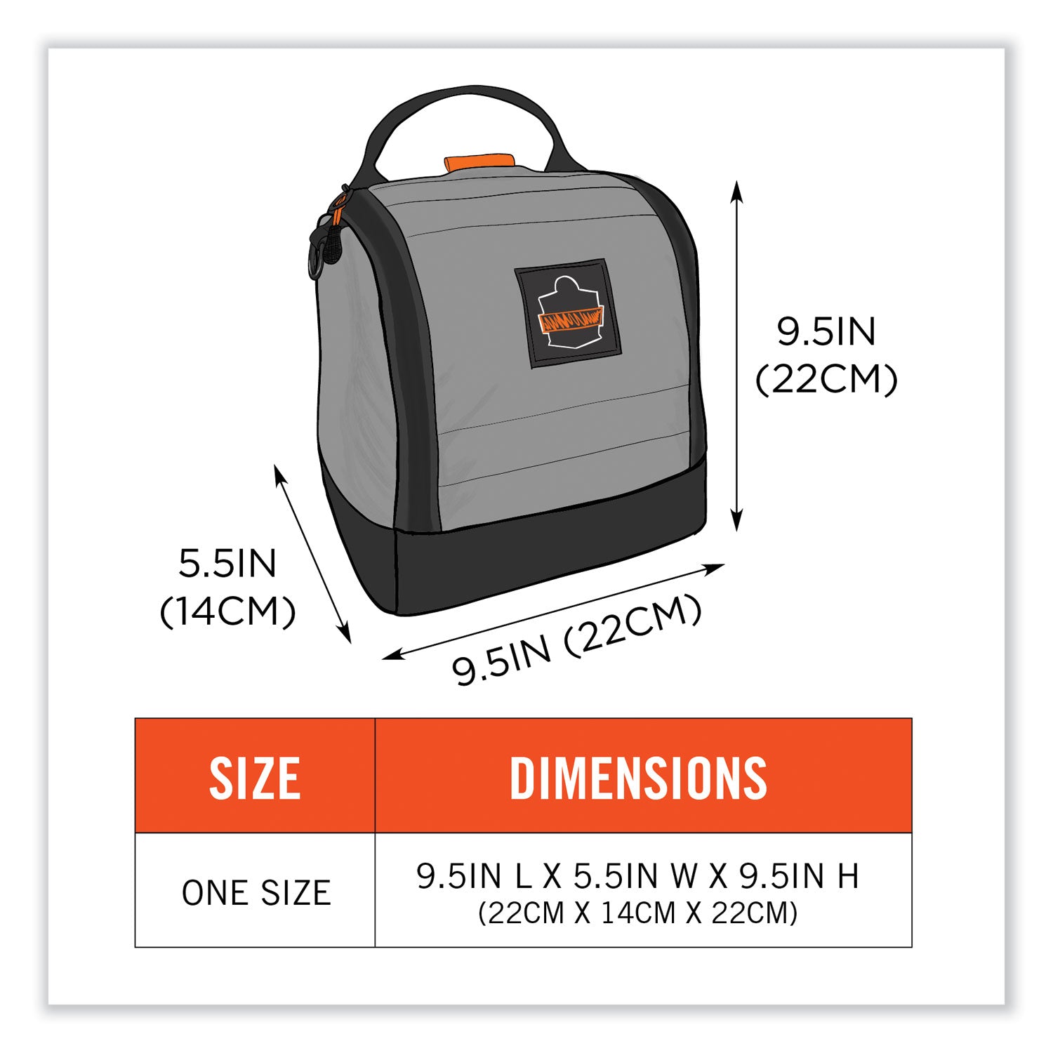 Arsenal 5185 Full Respirator Bag with Zipper Magnetic Closure, 5.5 x 9.5 x 9.5, Gray, Ships in 1-3 Business Days