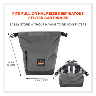 Arsenal 5186 Full Respirator Bag with Roll Top Closure, 7.5 x 13.5 x 13.5, Gray, Ships in 1-3 Business Days