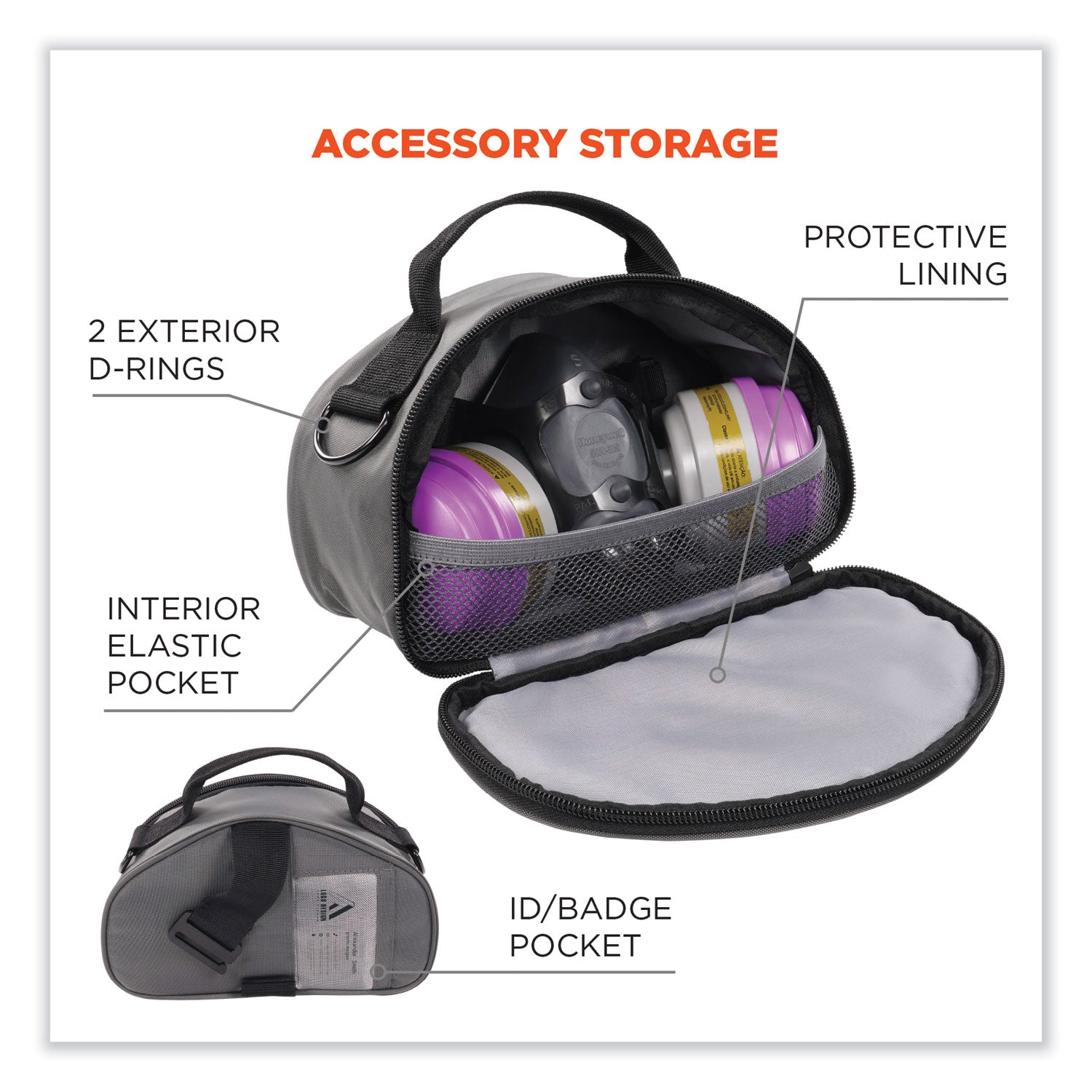 arsenal-5187-clamshell-half-respirator-bag-with-zipper-closure-4-x-9-x-5-gray-ships-in-1-3-business-days_ego13187 - 6