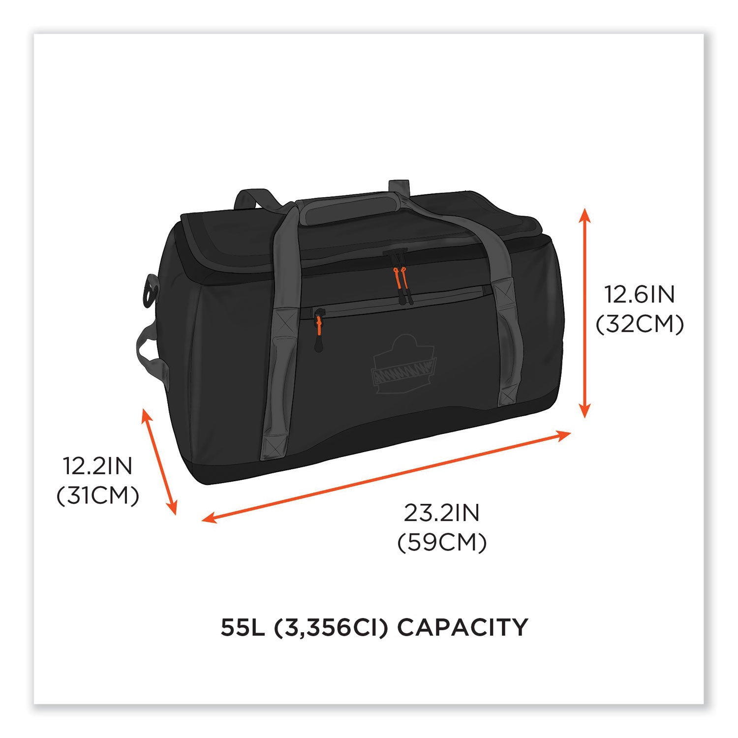 Arsenal 5031 Water-Resistant Duffel Bag, Small, 12.2 x 23.2 x 12.6, Black, Ships in 1-3 Business Days
