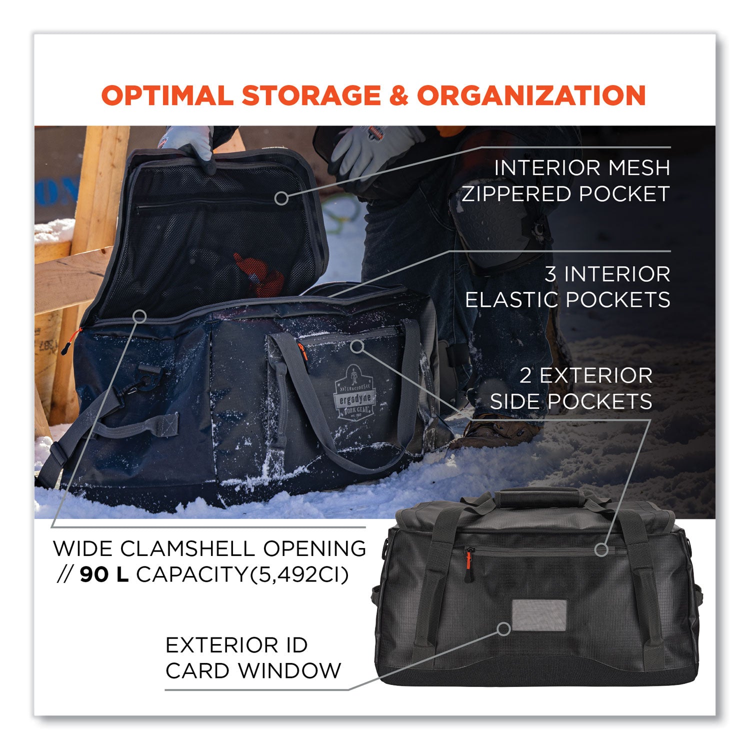 arsenal-5031-water-resistant-duffel-bag-medium-142-x-26-x-148-black-ships-in-1-3-business-days_ego13036 - 3