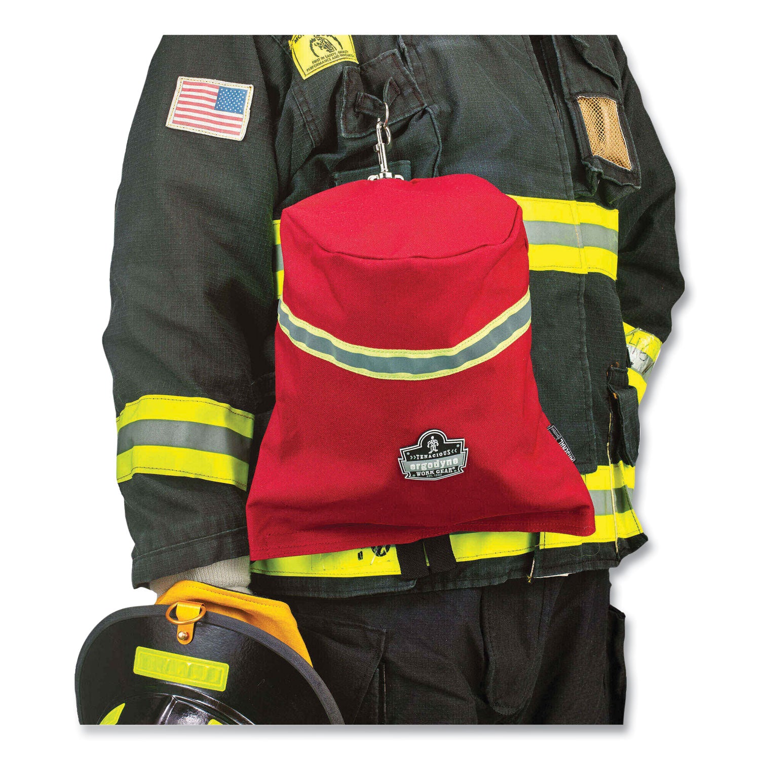 Arsenal 5082 SCBA Mask Bag with Hook-and-Loop Closure, 8.5 x 8.5 x 14, Red, Ships in 1-3 Business Days