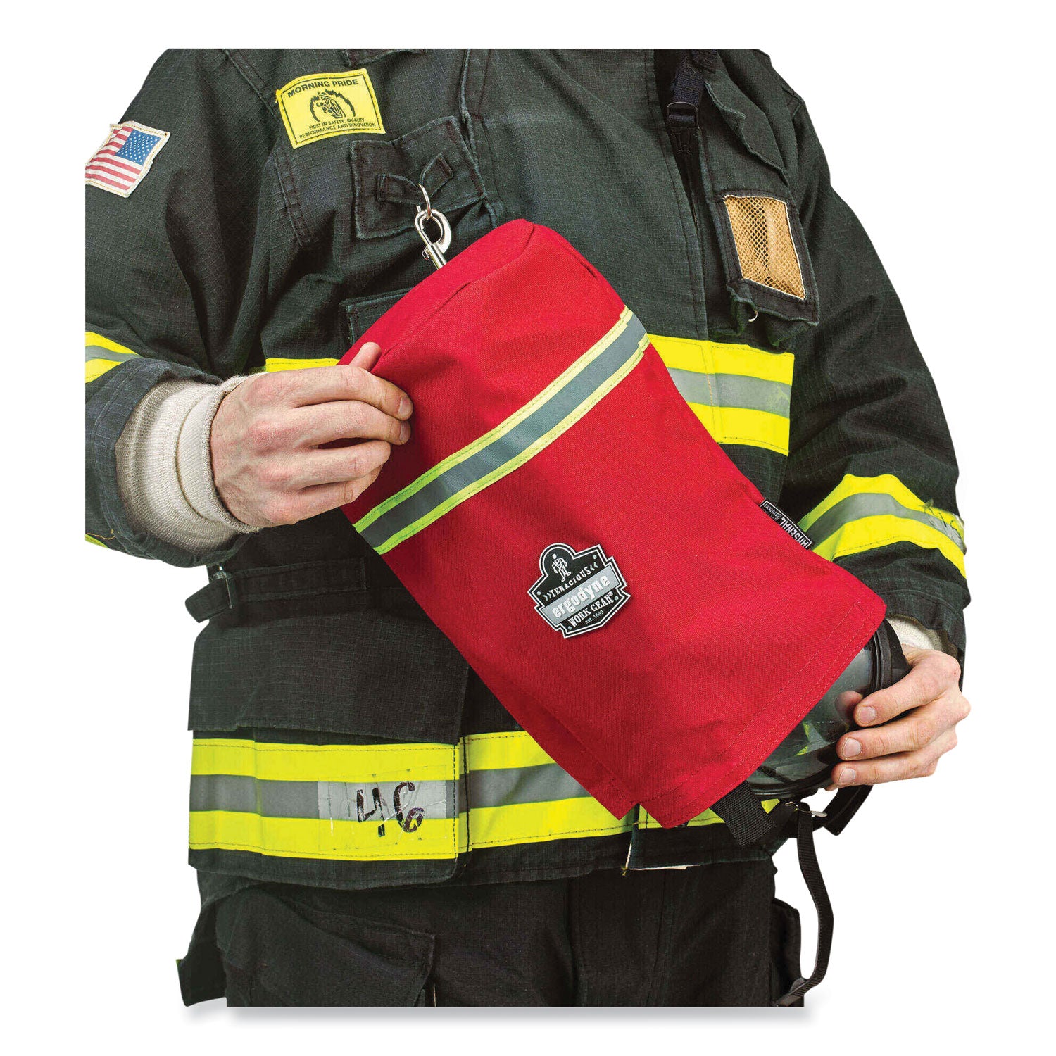 Arsenal 5082 SCBA Mask Bag with Hook-and-Loop Closure, 8.5 x 8.5 x 14, Red, Ships in 1-3 Business Days