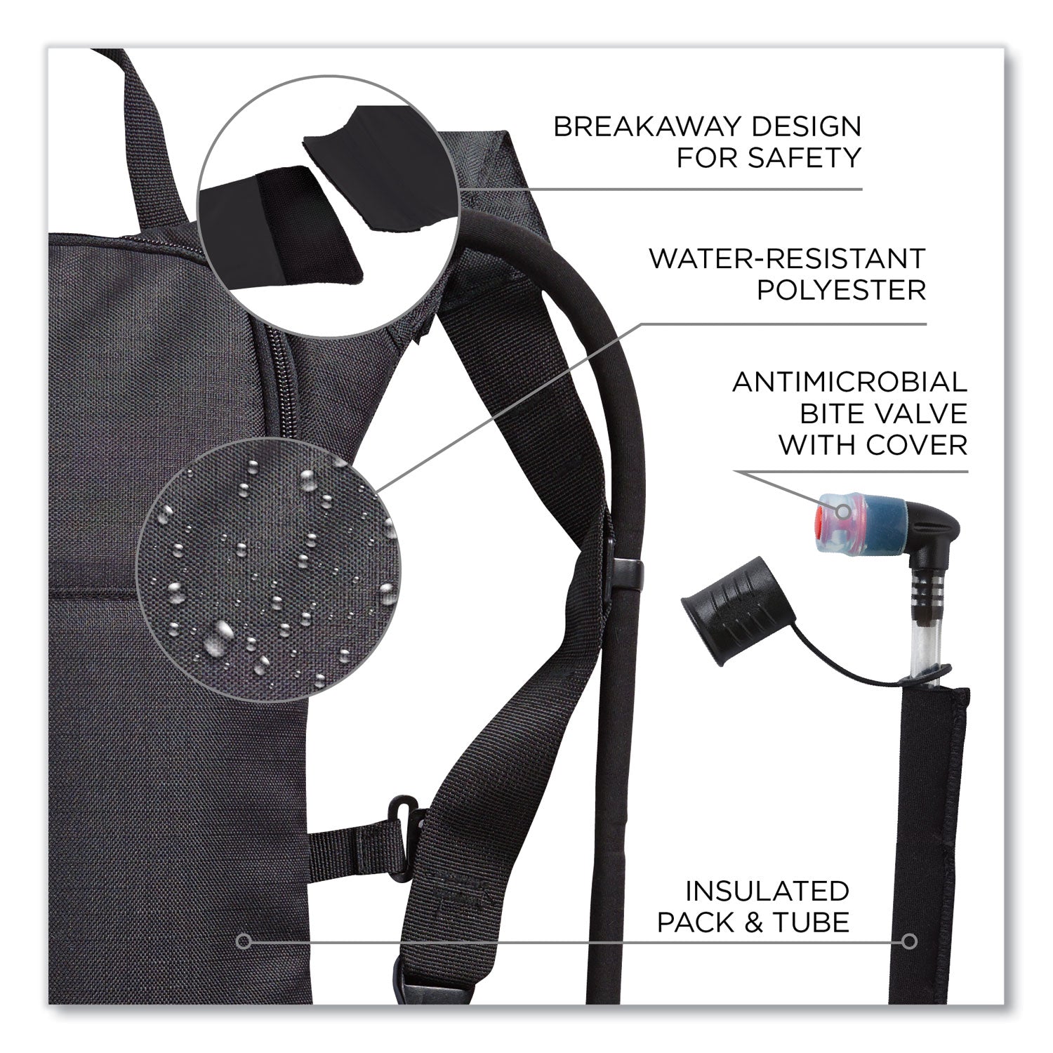 Chill-Its 5155 Low Profile Hydration Pack, 2 L, Black, Ships in 1-3 Business Days