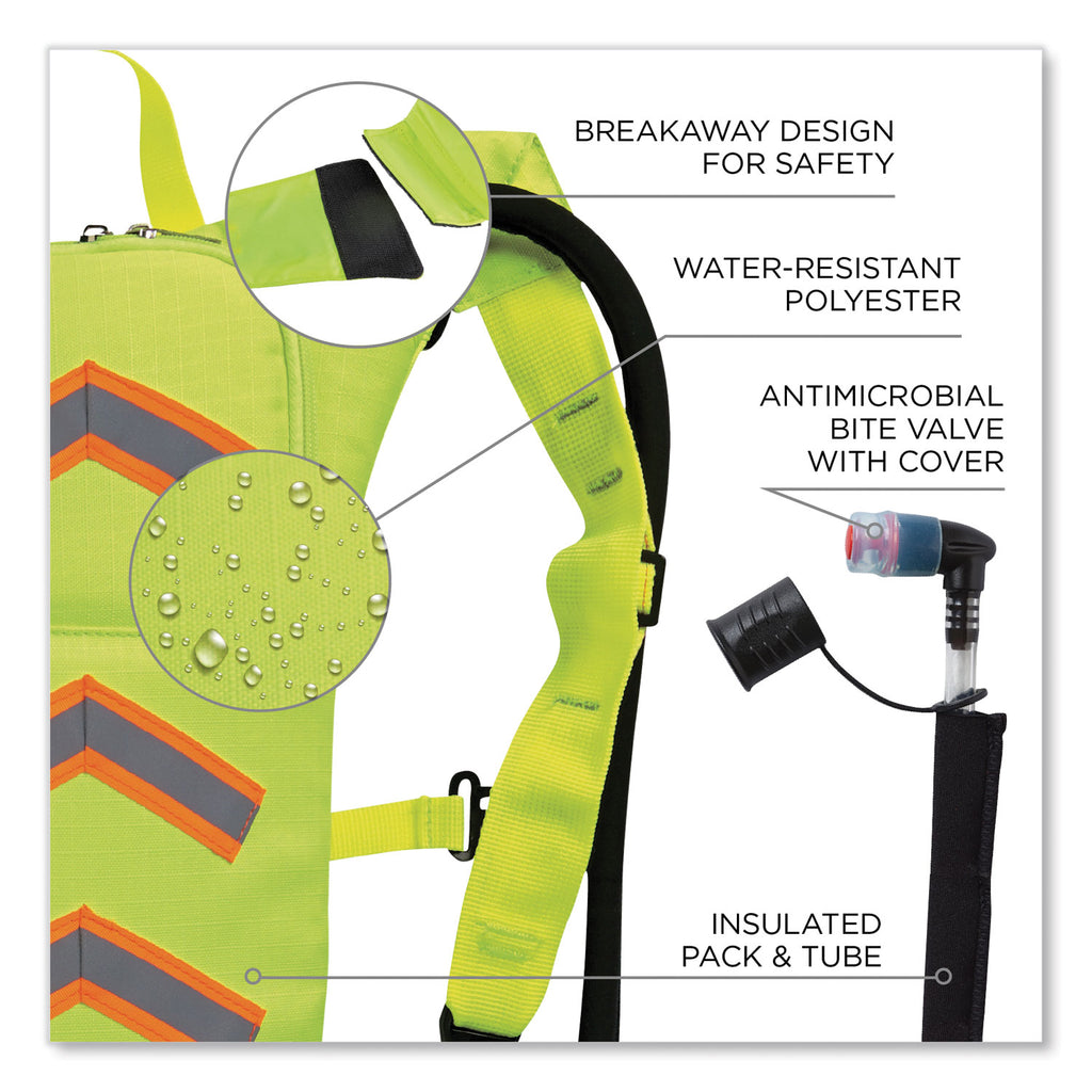 Chill-Its 5155 Low Profile Hydration Pack, 2 L, Hi-Vis Lime, Ships in 1-3 Business Days