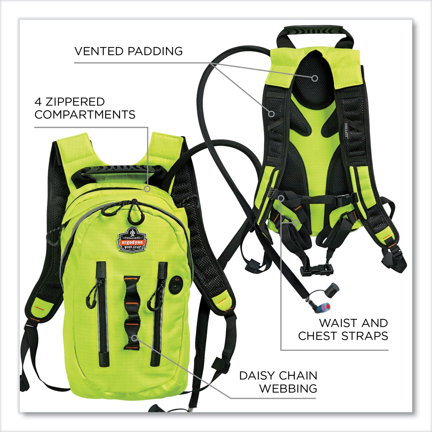 chill-its-5157-cargo-hydration-pack-with-storage-3-l-hi-vis-lime-ships-in-1-3-business-days_ego13164 - 5