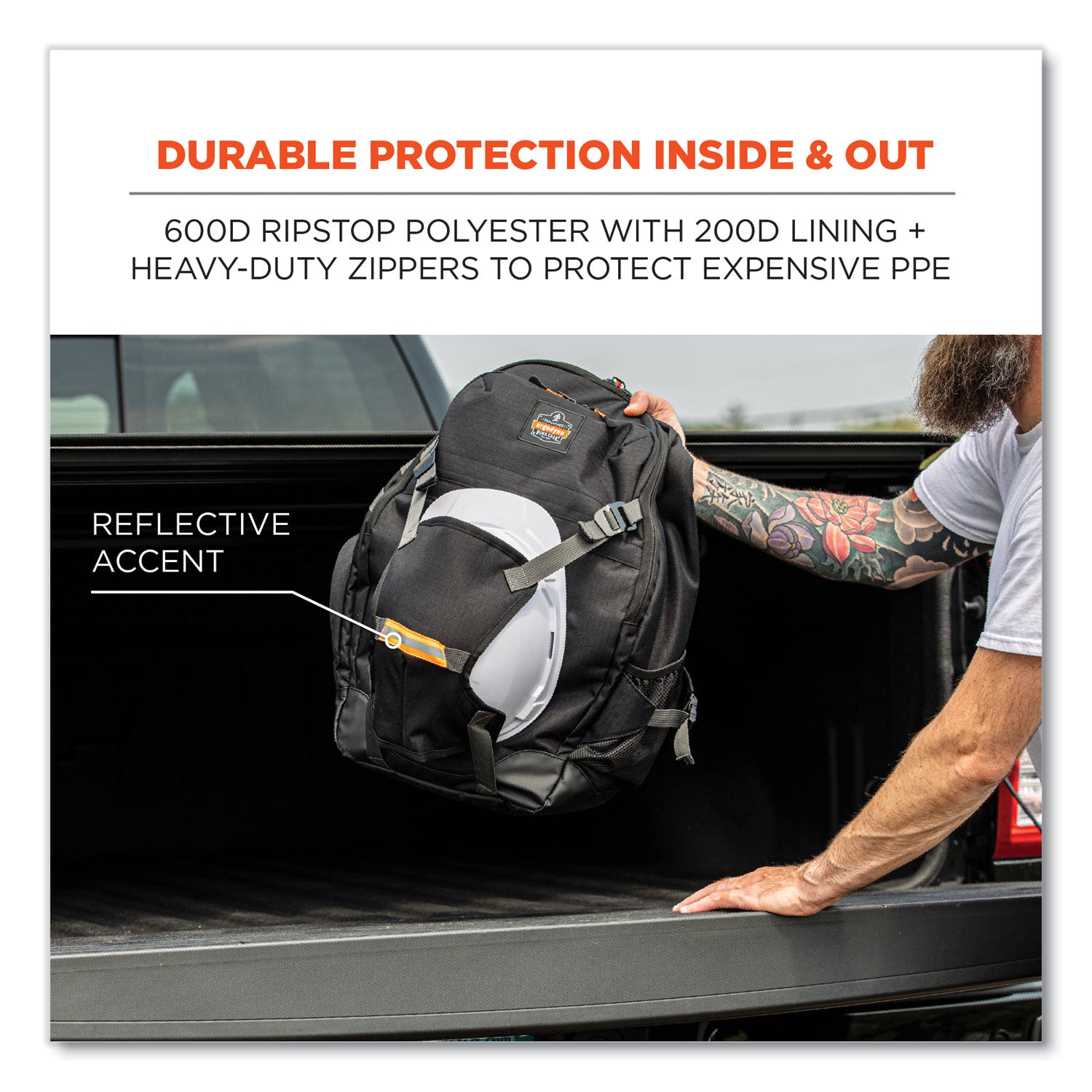 Arsenal 5188 PPE Jobsite Backpack, 7 x 15 x 20, Black, Ships in 1-3 Business Days