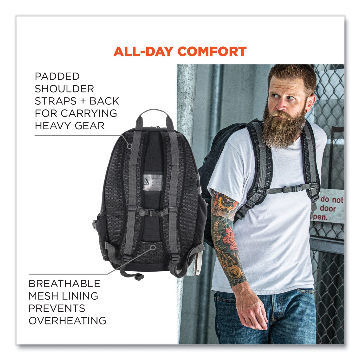 Arsenal 5188 PPE Jobsite Backpack, 7 x 15 x 20, Black, Ships in 1-3 Business Days