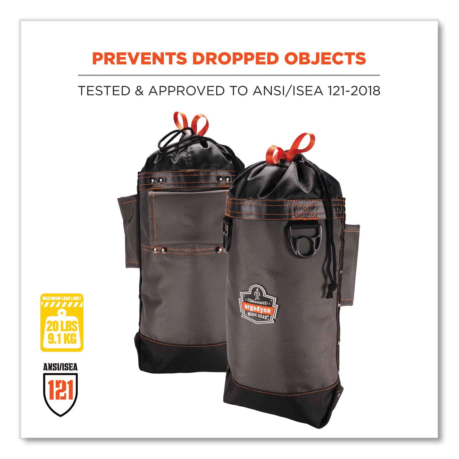 Arsenal 5928 Topped Bolt Bag Tool Pouch, Tall, 5 x 10 x 13, Ballistic Polyester, Black/Gray, Ships in 1-3 Business Days