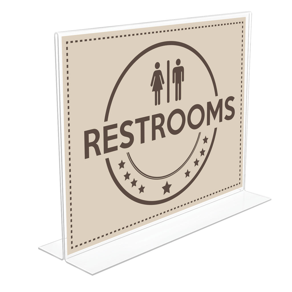 Anti-Glare Stand Up Double Sided Sign Holder, 8.5 x 11, Clear - 