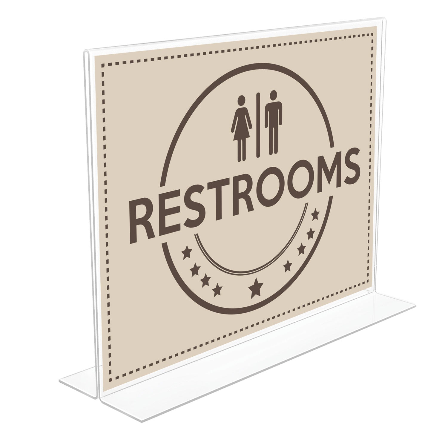 Anti-Glare Stand Up Double Sided Sign Holder, 8.5 x 11, Clear - 