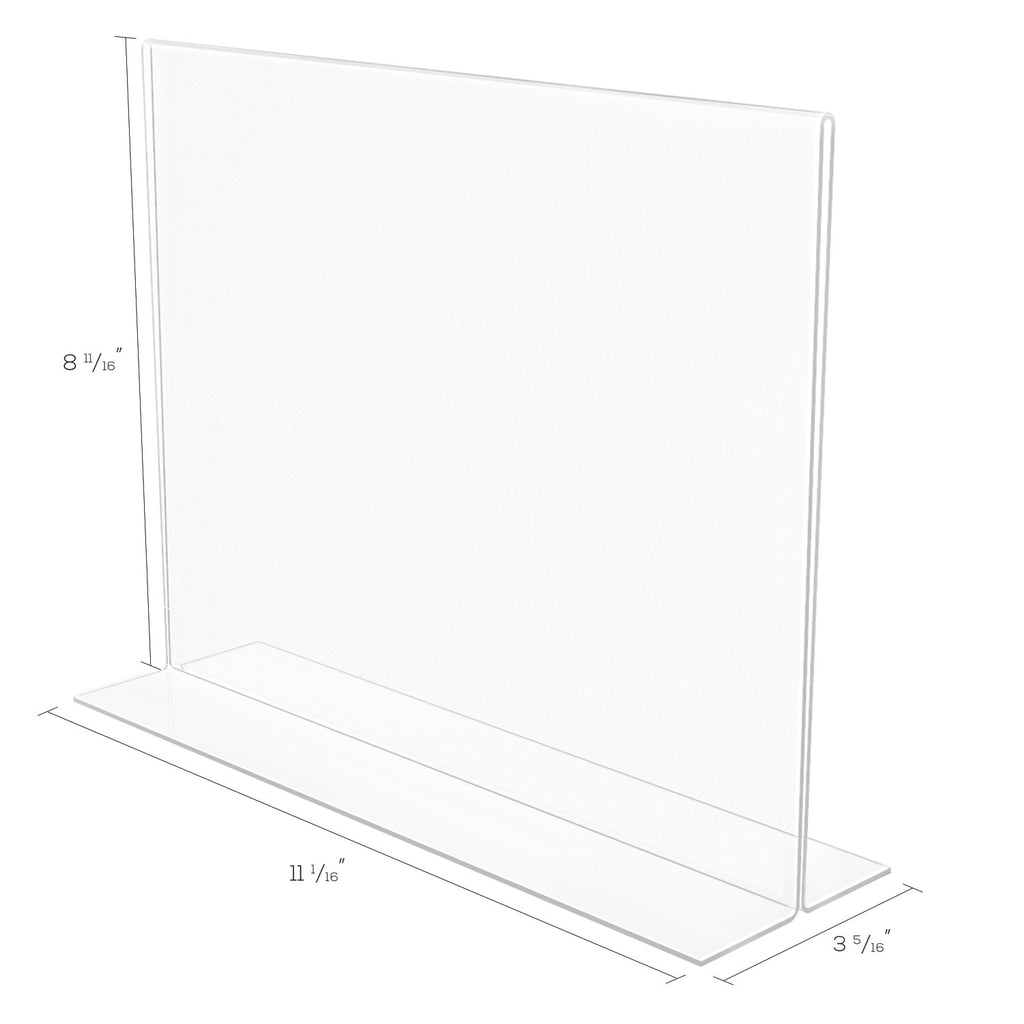 Anti-Glare Stand Up Double Sided Sign Holder, 8.5 x 11, Clear