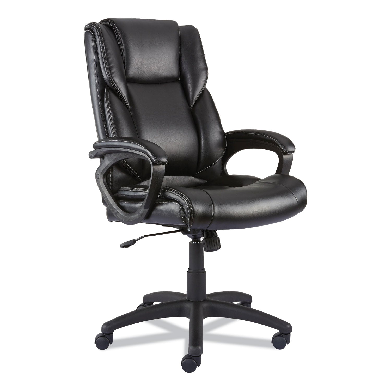 Alera Brosna Series Mid-Back Task Chair, Supports Up to 250 lb, 18.15" to 21.77 Seat Height, Black Seat/Back, Black Base - 1