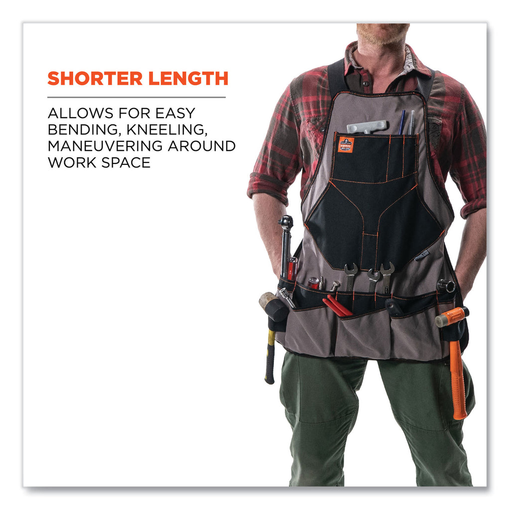 Arsenal 5704 Canvas Tool Apron, 22 Compartments, 25.5 x 28, Canvas, Gray, Ships in 1-3 Business Days