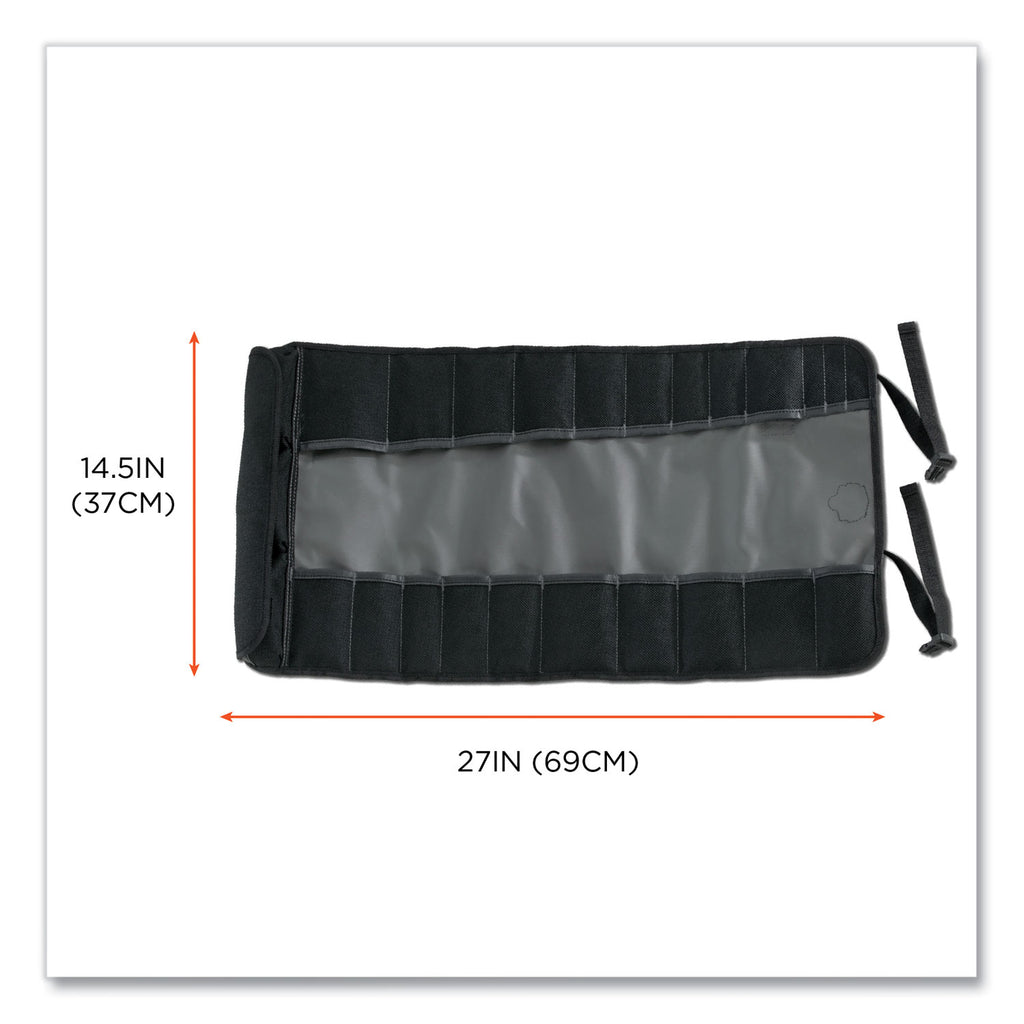 Arsenal 5870 Tool Roll-Up, 25 Compartments, 27 x 14.5, Polyester, Gray, Ships in 1-3 Business Days