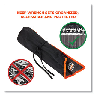 Arsenal 5873 Polyester Wrench Roll Up, 14 Compartments, 26.5 x 5, Polyester, Black, Ships in 1-3 Business Days