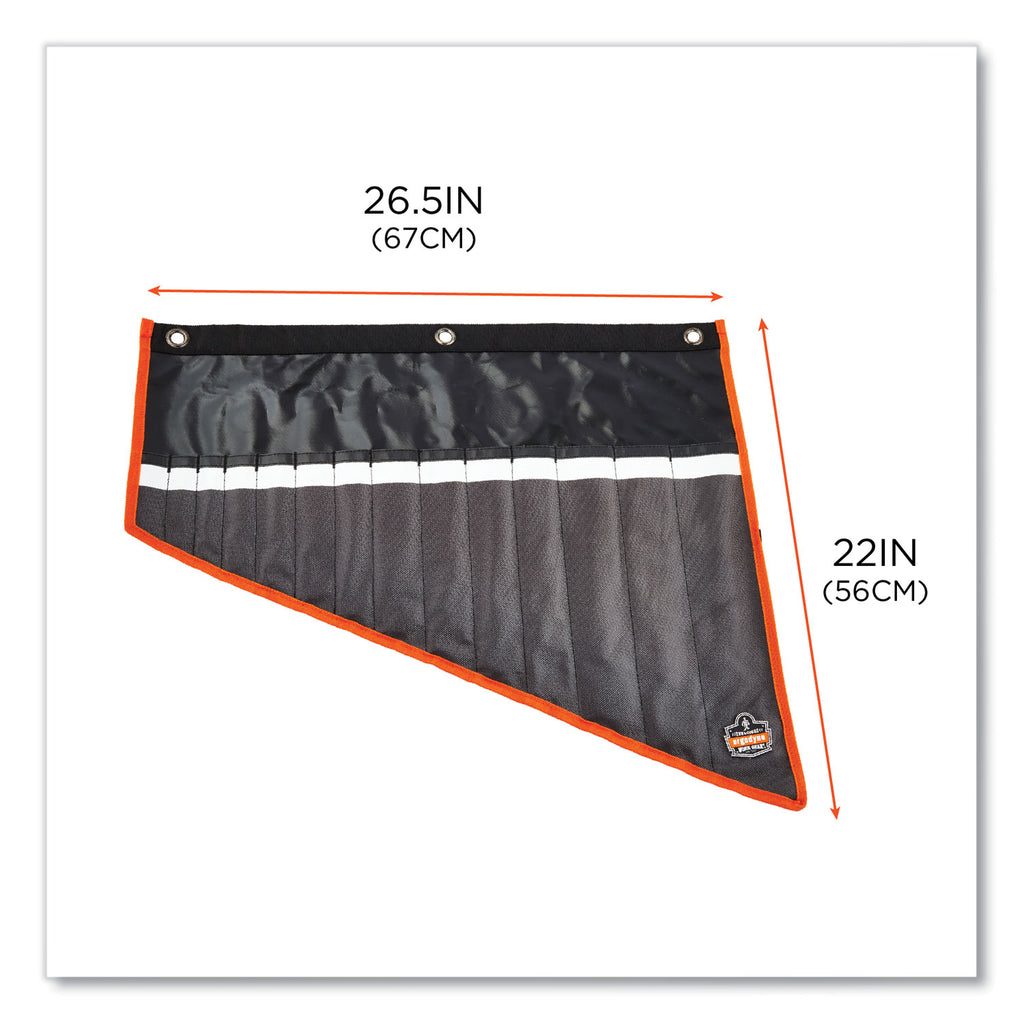 Arsenal 5873 Polyester Wrench Roll Up, 14 Compartments, 26.5 x 5, Polyester, Black, Ships in 1-3 Business Days