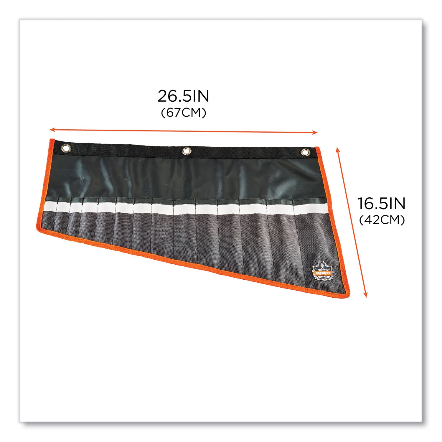 Arsenal 5873 Polyester Wrench Roll Up, 14 Compartments, 26.5 x 16.5, Polyester, Black, Ships in 1-3 Business Days