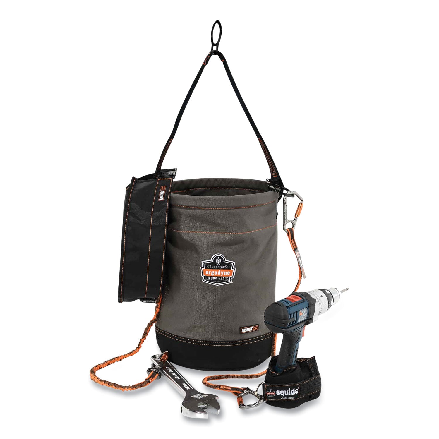 arsenal-5960t-canvas-hoist-bucket-and-top-with-d-rings-125-x-125-x-17-gray-ships-in-1-3-business-days_ego14860 - 3