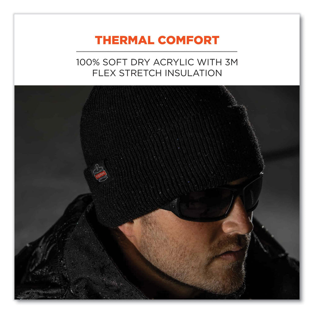 N-Ferno 6811Z Rib Knit Hat with Zipper for Bump Cap Insert, One Size Fits Most, Black, Ships in 1-3 Business Days