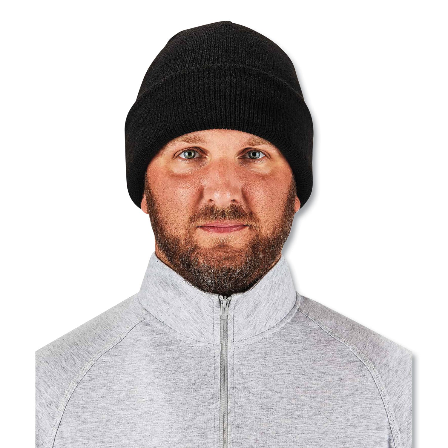 N-Ferno 6811Z Rib Knit Hat with Zipper for Bump Cap Insert, One Size Fits Most, Black, Ships in 1-3 Business Days