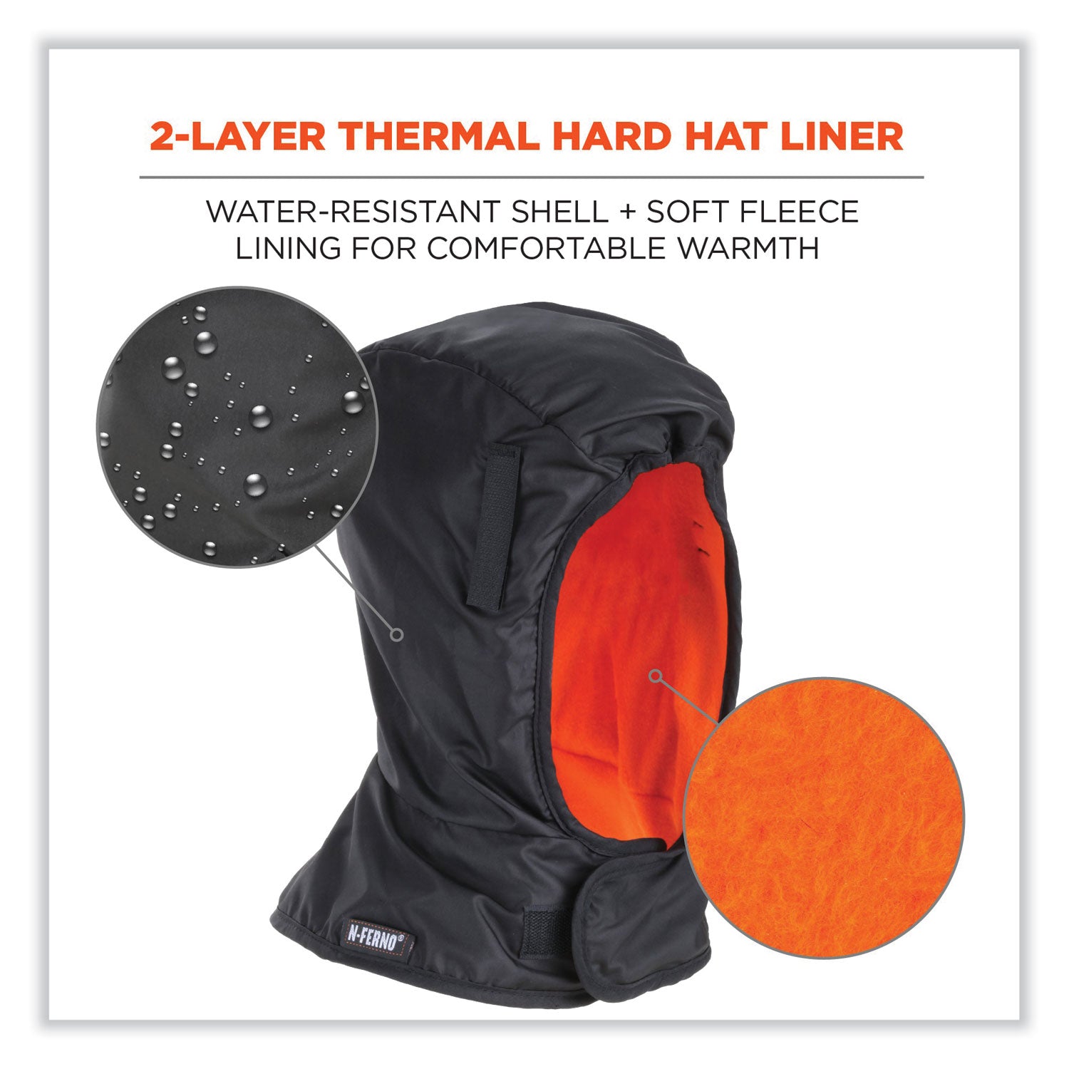 N-Ferno 6842 2-Layer Poly Shoulder Winter Liner, Fleece/Polyester, One Size Fits Most, Black, Ships in 1-3 Business Days
