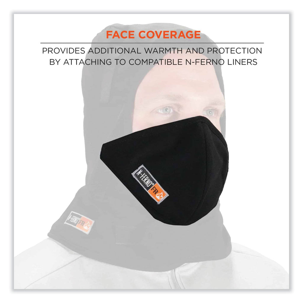 N-Ferno 6872 2-Layer FR Mouthpiece, Modacrylic Cotton, One Size Fits Most, Black, Ships in 1-3 Business Days