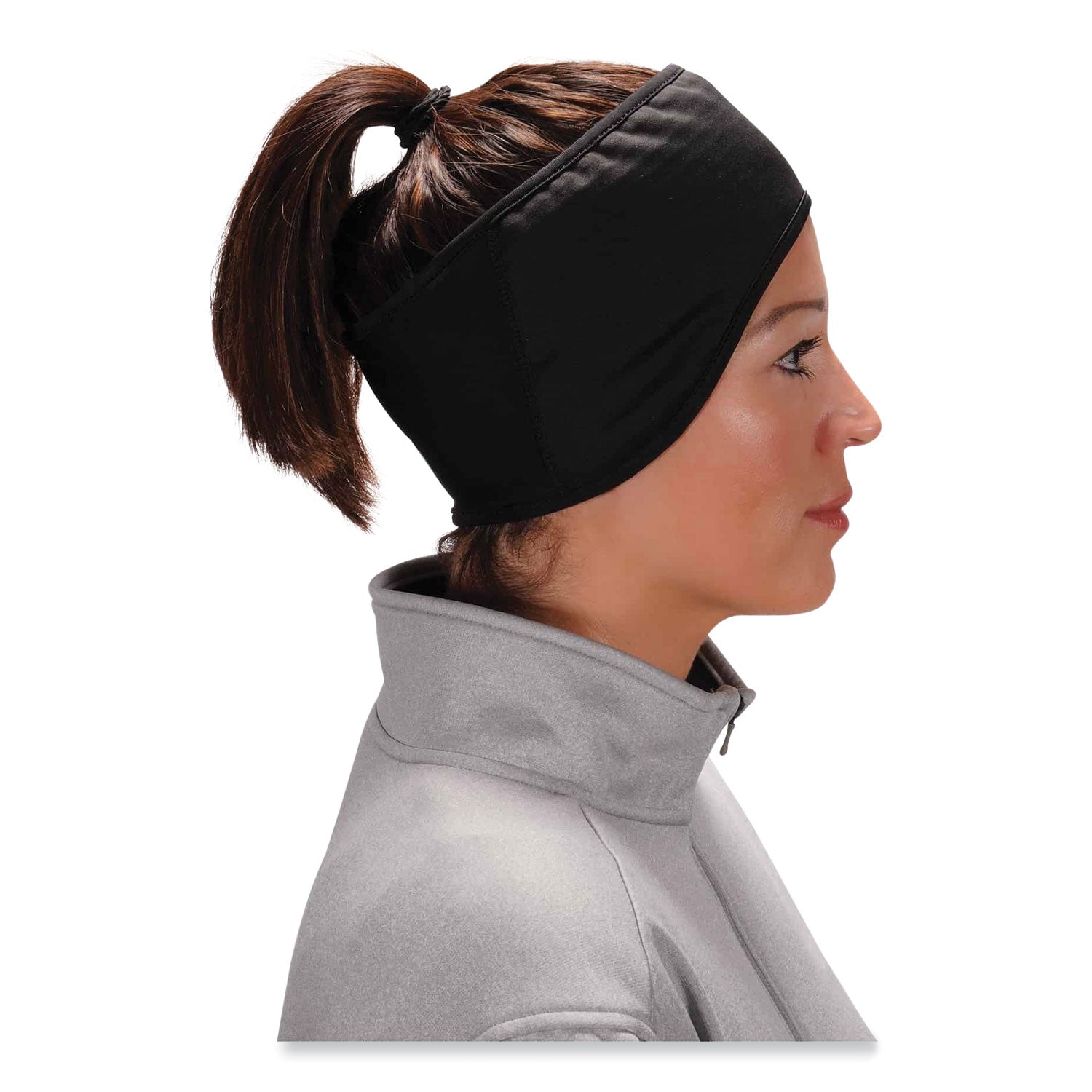 n-ferno-6887-2-layer-winter-headband-spandex-fleece-one-size-fits-most-black-ships-in-1-3-business-days_ego16887 - 2