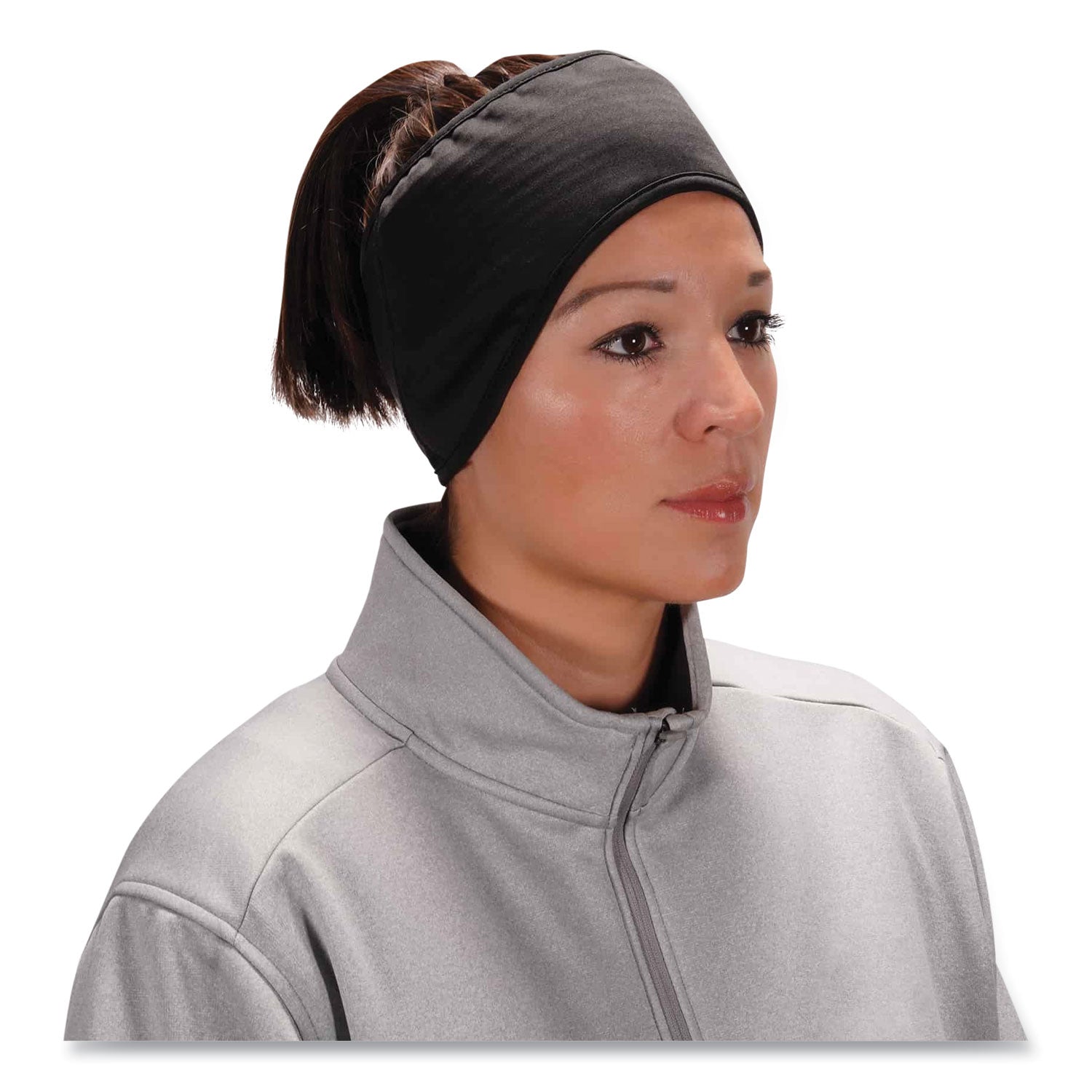 n-ferno-6887-2-layer-winter-headband-spandex-fleece-one-size-fits-most-black-ships-in-1-3-business-days_ego16887 - 3