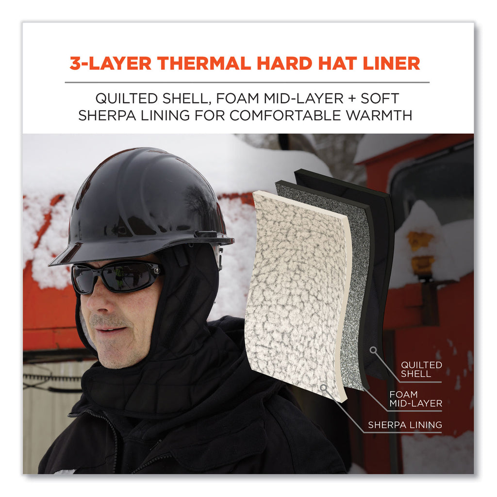 N-Ferno 6952 3Layer Quilt Shoulder Winter Liner, Foam/Polyester/Sherpa, One Size Fits Most, Black, Ships in 1-3 Business Days