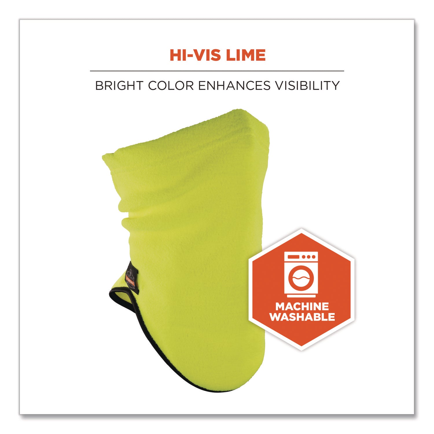 N-Ferno 6960 Fleece Neck Gaiter, Fleece, One Size Fits Most, Hi-Vis Lime, Ships in 1-3 Business Days