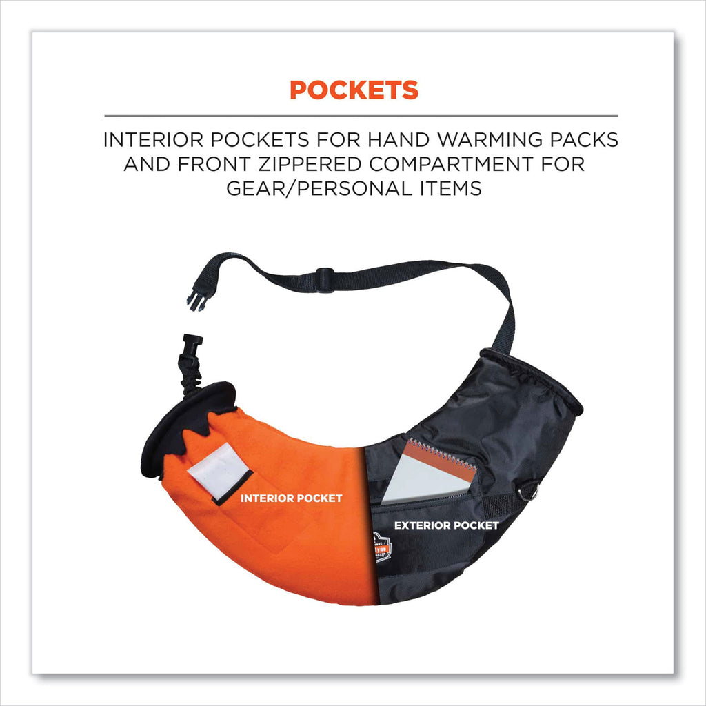 N-Ferno 6980 Winter Hand Warmer Muff, Nylon/Fleece/Neoprene, One Size Fits Most, Black, Ships in 1-3 Business Days