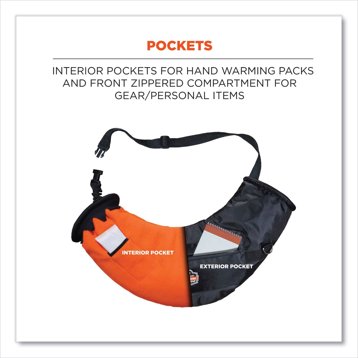 N-Ferno 6980 Winter Hand Warmer Muff, Nylon/Fleece/Neoprene, One Size Fits Most, Black, Ships in 1-3 Business Days