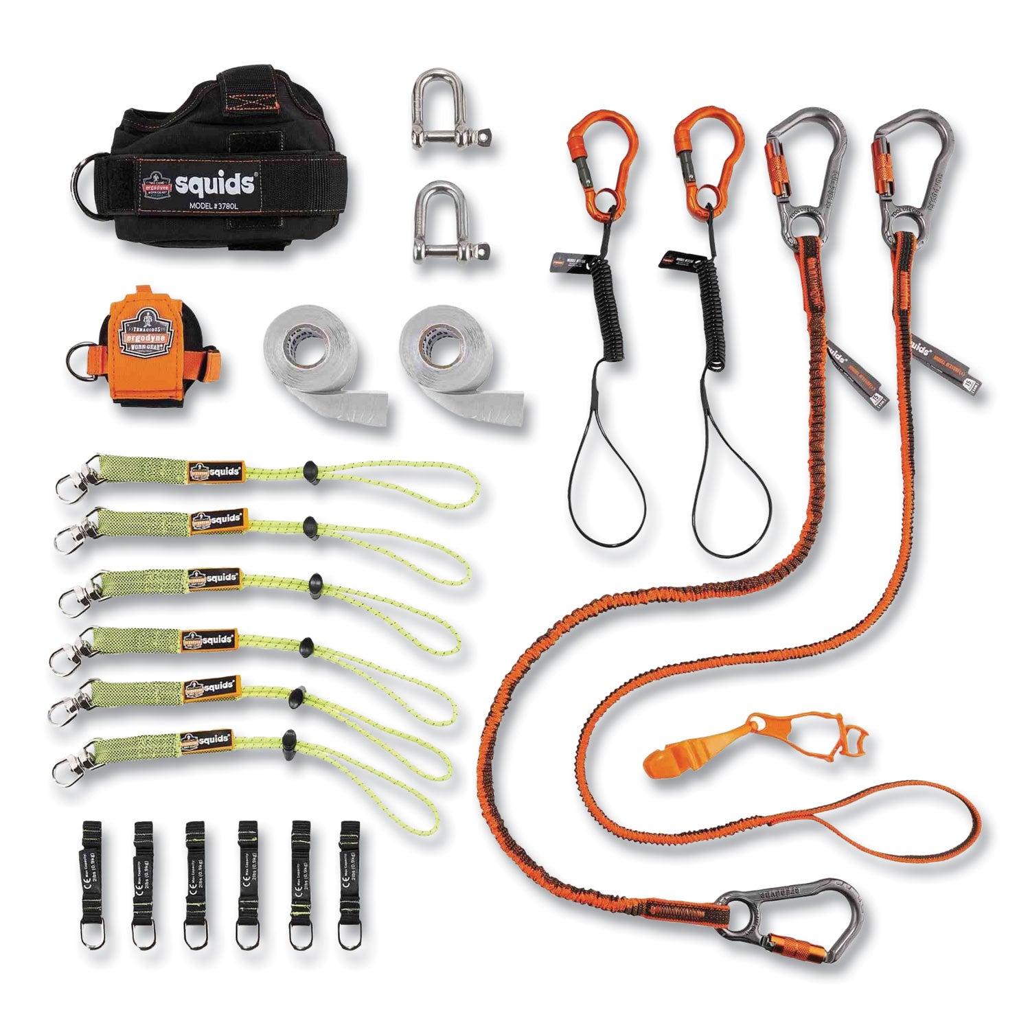 Squids 3186 Iron + Steel Worker Tool Tethering Kit, Asstd Max Work Capacities, Lengths and Colors, Ships in 1-3 Business Days