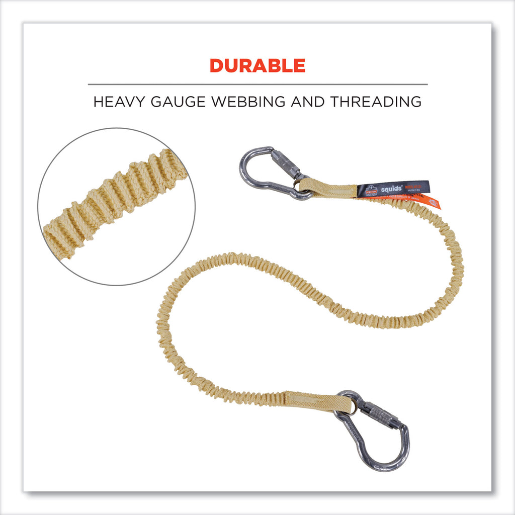 squids-3121-burn+cr-aramid-tool-lanyard-w-steel-carabiners-10lb-max-work-cap-38-to-48-yellow-ships-in-1-3-business-days_ego19721 - 4