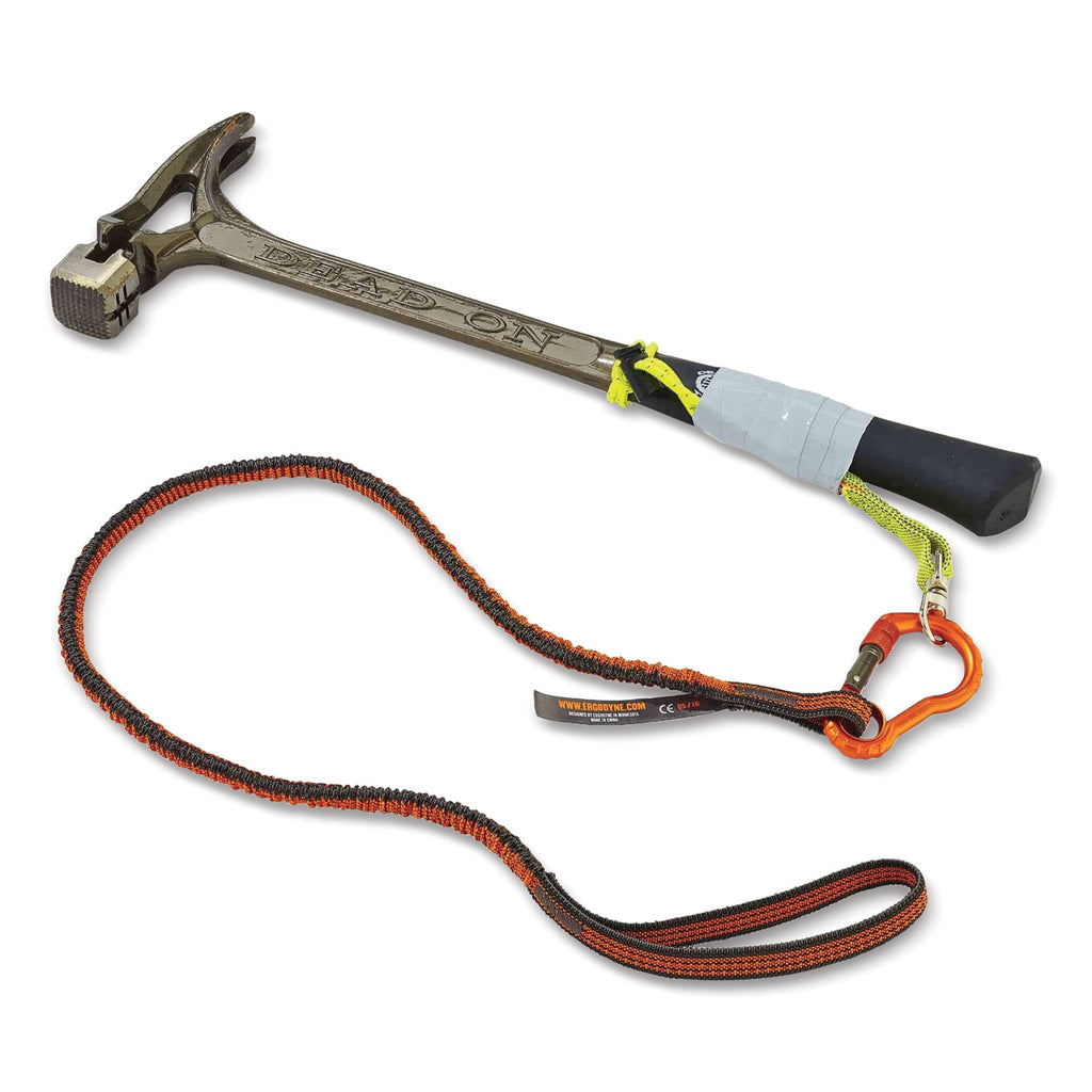 Squids 3100F(x) Tool Lanyard w/Aluminum Carabiner+Loop, 10 lb Max Work Cap, 38" to 48",Orange/Gray,Ships in 1-3 Business Days