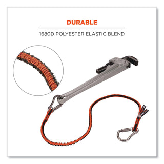 Squids 3111F(x) Tool Lanyard w/StainlessSteel Carabiners,15lb Max Work Cap, 38" to 48",Orange/Gray,Ships in 1-3 Business Days