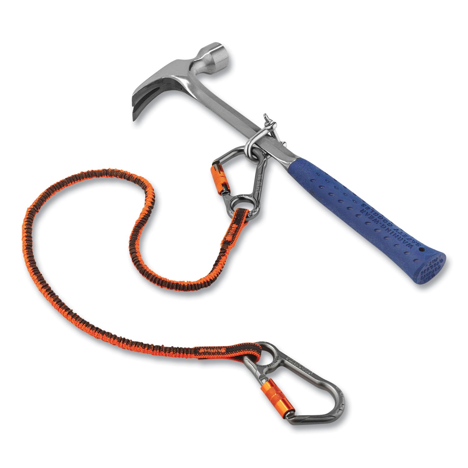 Squids 3118F(x) Tool Lanyards w/Lock Aluminum Carabiners, 15 lb Work Cap, 38" to 48", Orange/Gray,Ships in 1-3 Business Days