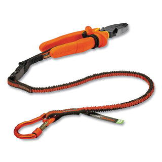 Squids 3102F(x) Tool Lanyard w/Aluminum Carabiner+Cinch-Loop, 5 lb Max Work Cap, 38" to 48", OR/GY,Ships in 1-3 Business Days