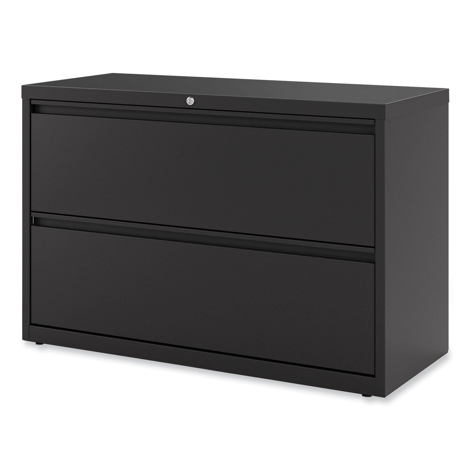 Lateral File, 2 Legal/Letter-Size File Drawers, Black, 42" x 18.63" x 28 - 8