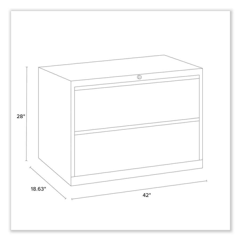 Lateral File, 2 Legal/Letter-Size File Drawers, Charcoal, 42" x 18.63" x 28