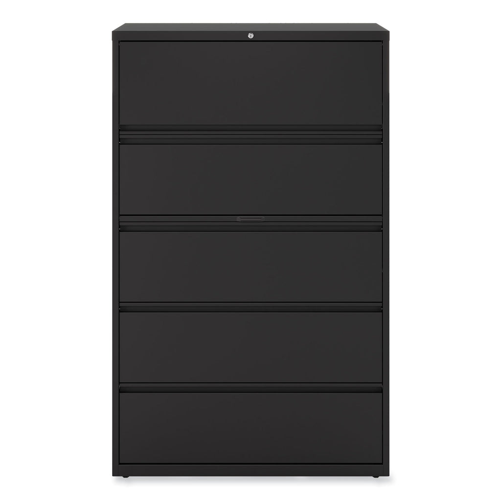 Lateral File, 5 Legal/Letter/A4/A5-Size File Drawers, Black, 42" x 18.63" x 67.63