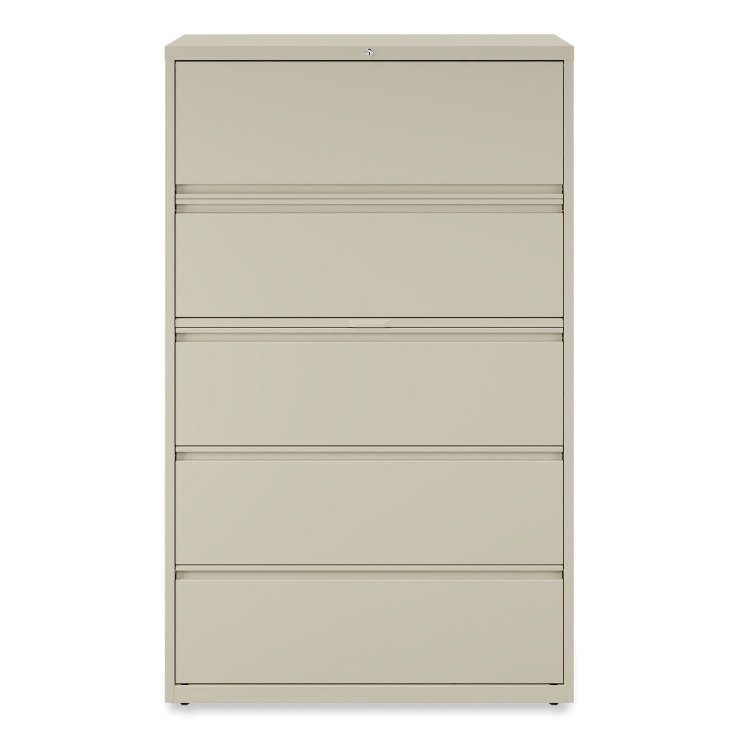 Lateral File, 5 Legal/Letter/A4/A5-Size File Drawers, Putty, 42" x 18.63" x 67.63