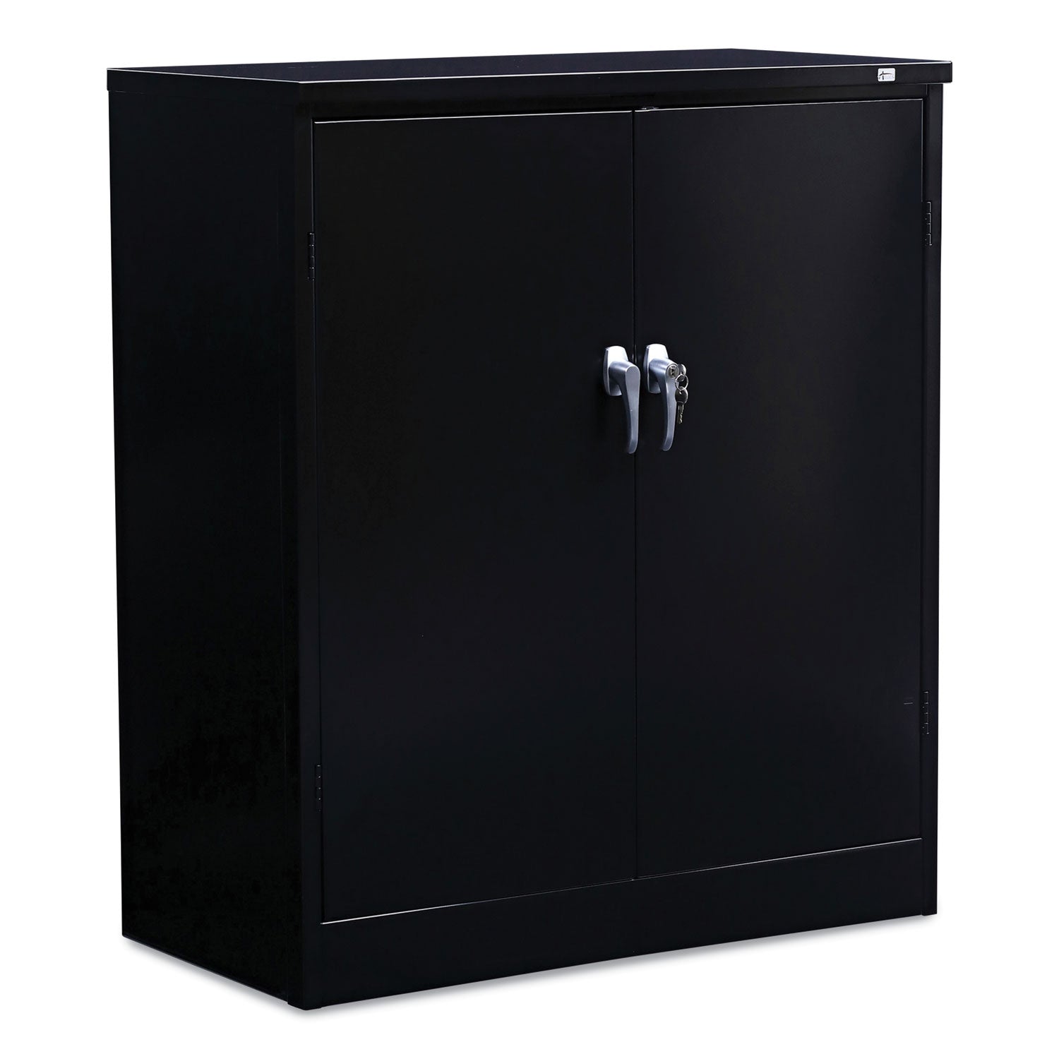 Assembled 42" High Heavy-Duty Welded Storage Cabinet, Two Adjustable Shelves, 36w x 18d, Black - 